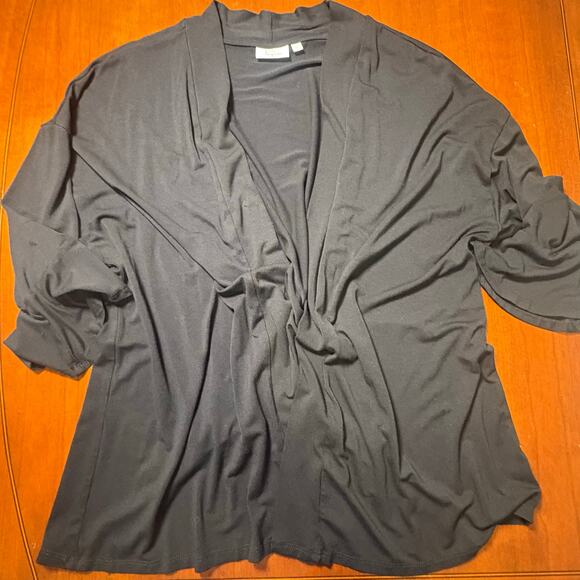 Kim Rogers Black Three Quarter Sleeved Cardigan Size 2X - Picture 1 of 5